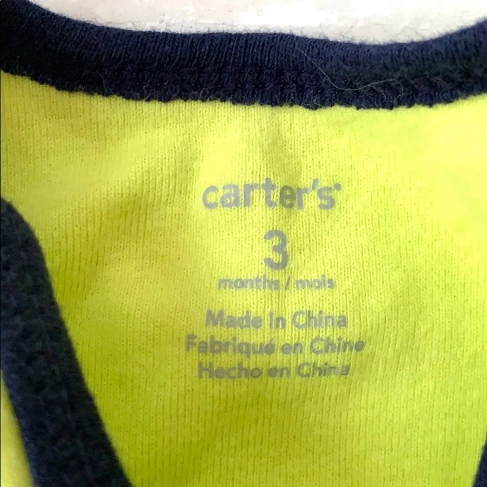 Carters 3m Baby Boy Green Onesie Navy Blue Shorts Summer Outfit Monster